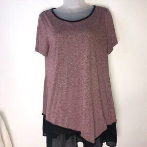 Amazon Messic Red & Black Blouse Woman's Large